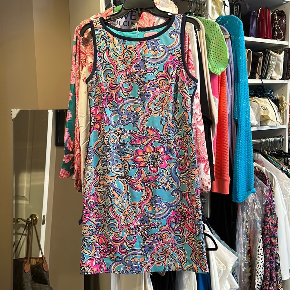 Lilly Pulitzer dress with navy trim L